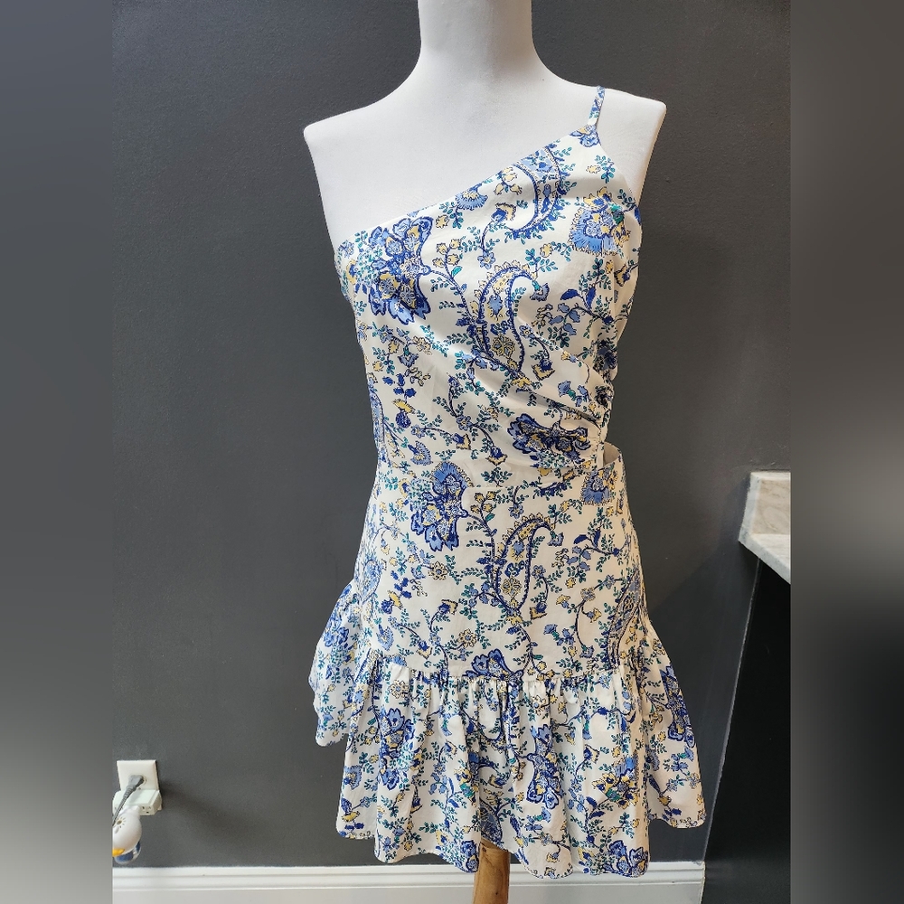 Milly summer one shoulder side cut-out dress size 4 NWT